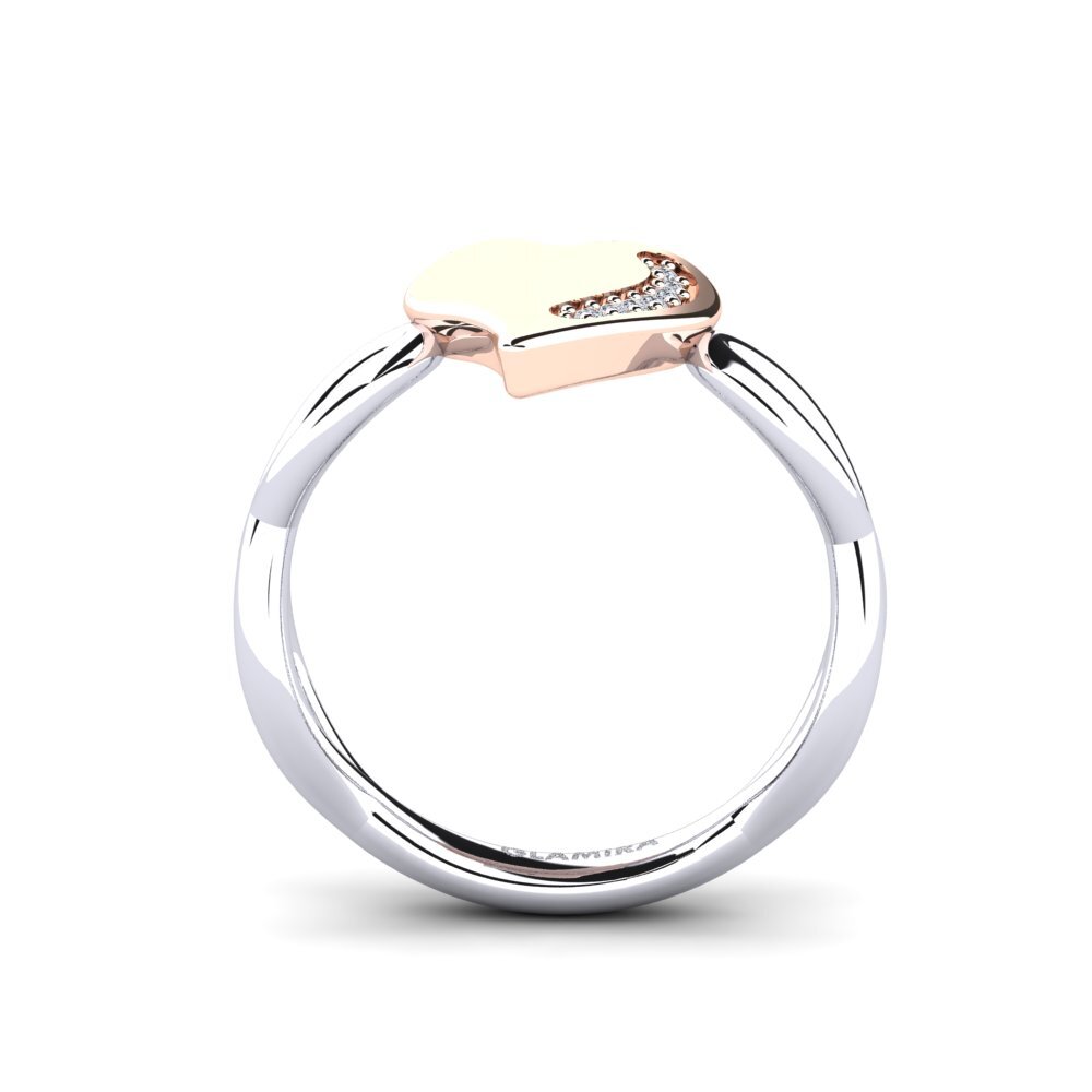 14ct White & Rose Gold Diamond Ring Flaine