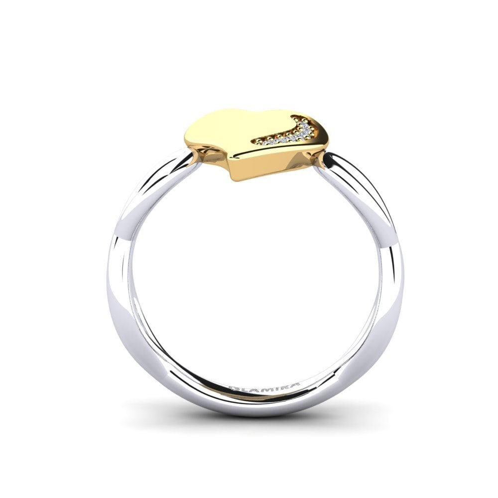 14ct White & Yellow Gold Diamond Ring Flaine