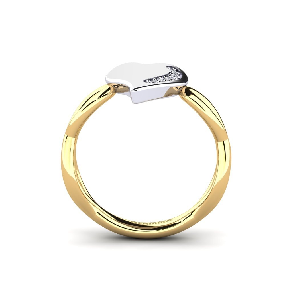 14ct Yellow & White Gold Diamond Ring Flaine