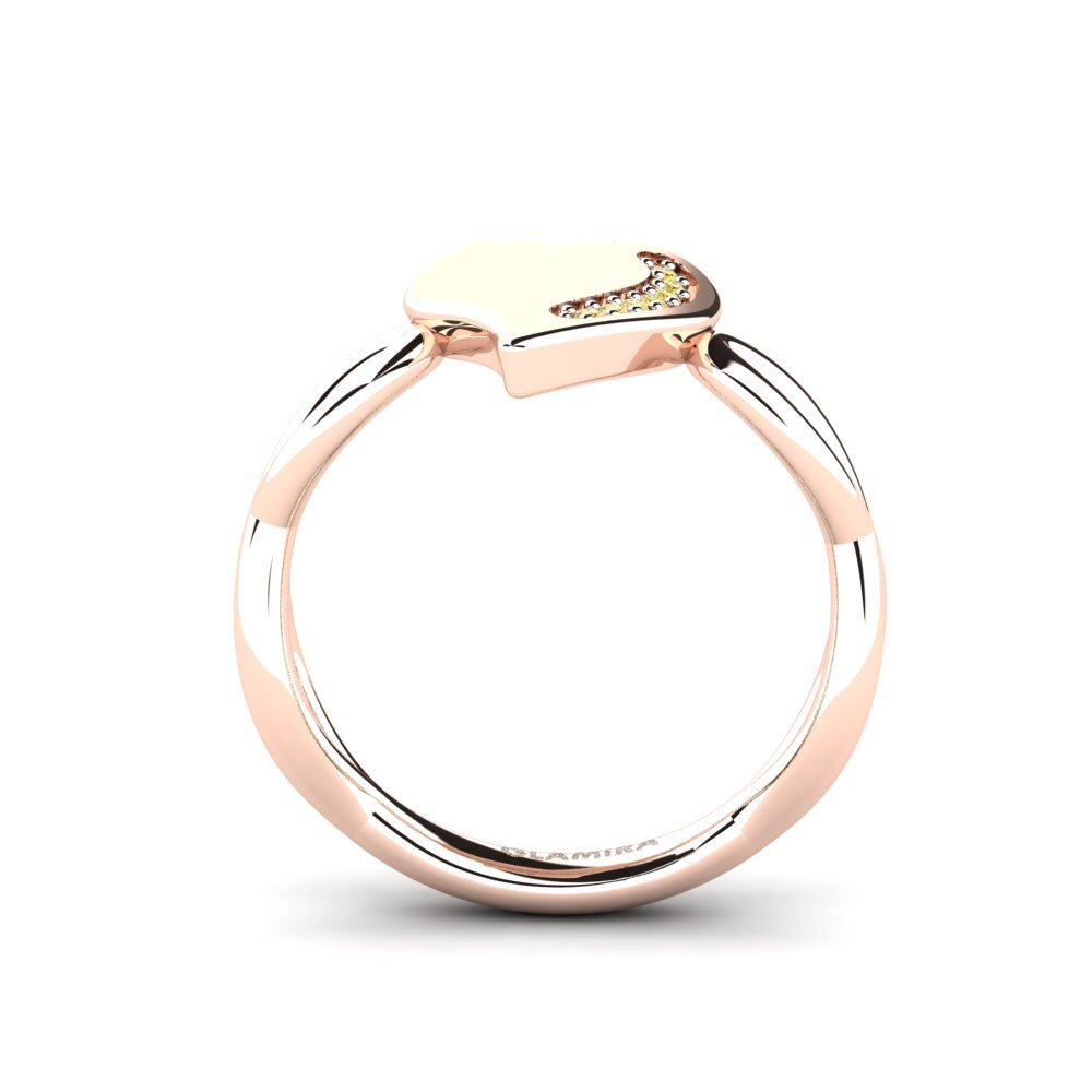 14ct Rose Gold Yellow Diamond Ring Flaine