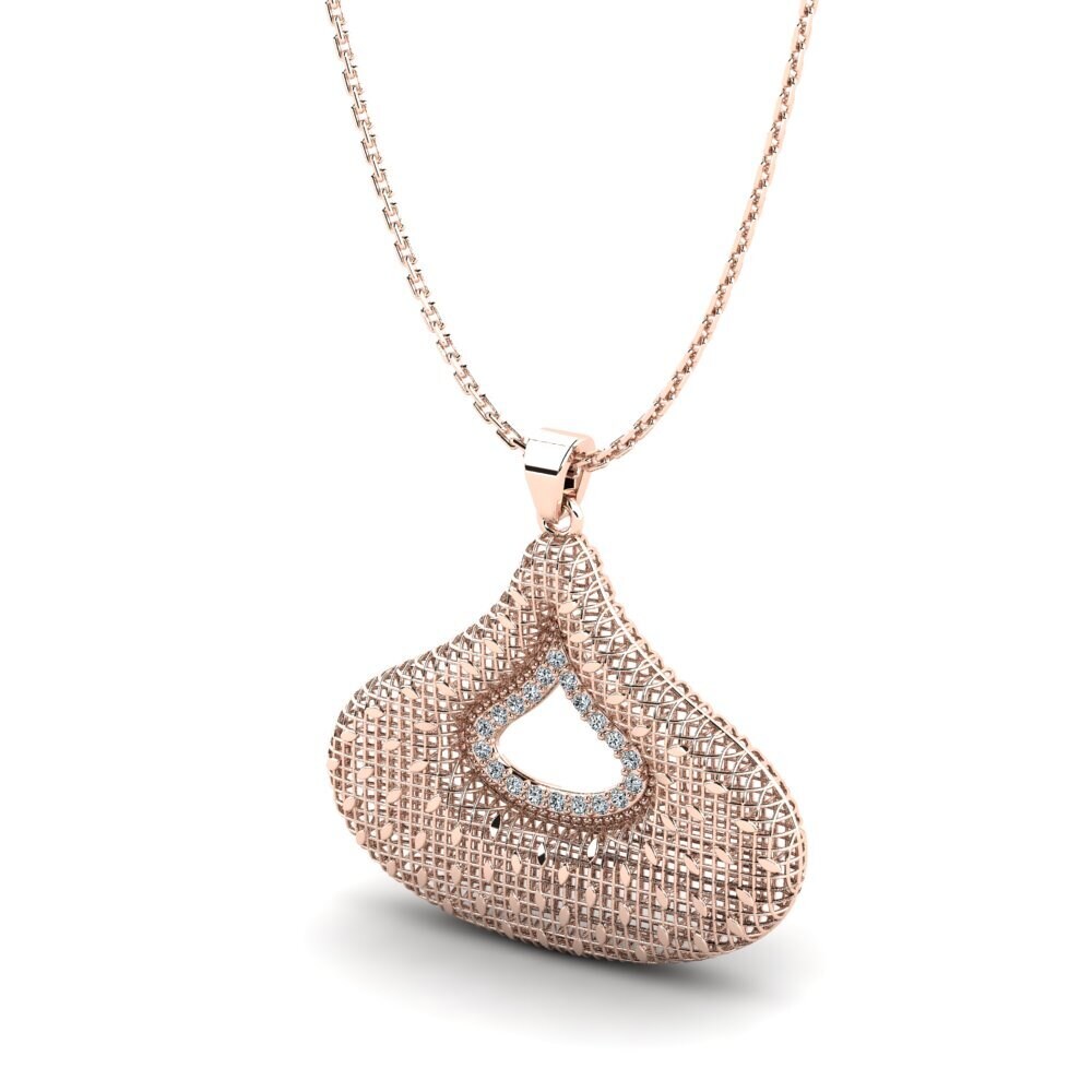 14K Rood Goud Dames Hanger Flanc