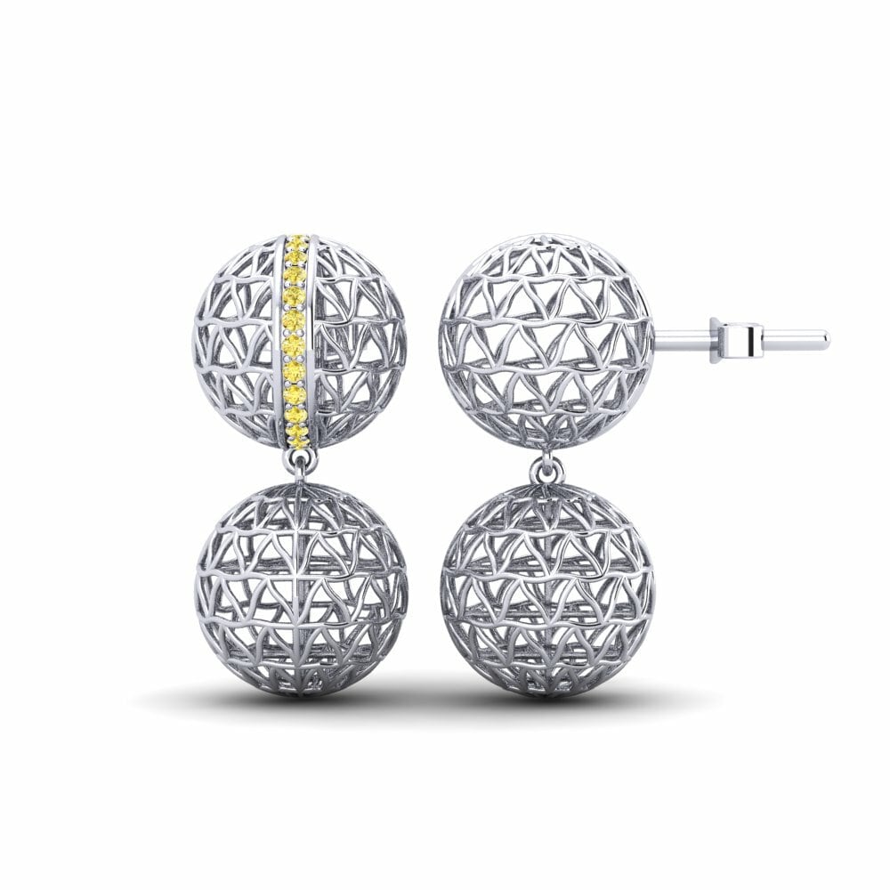 Saphir Jaune Boucle d'oreille femme Flaneur