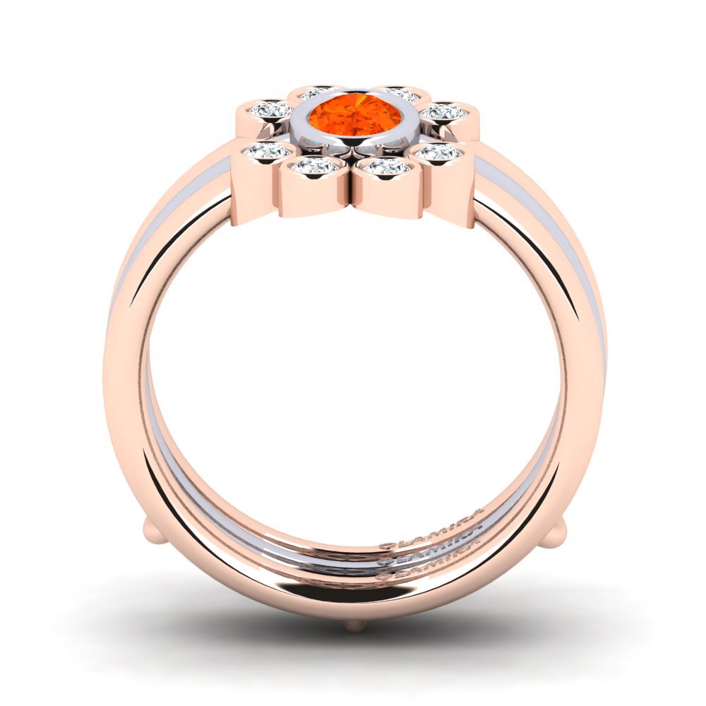 Fire Opal Ring Flet SET