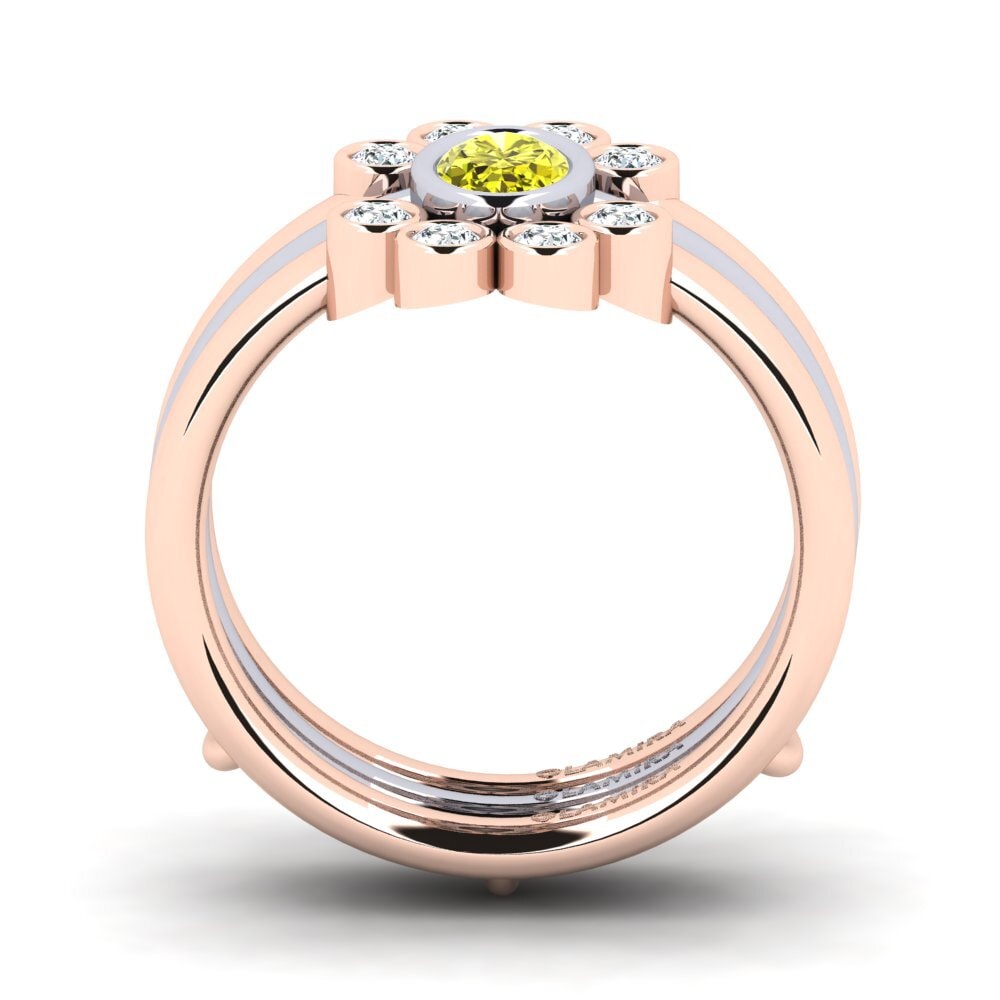 Yellow Diamond Ring Flet SET