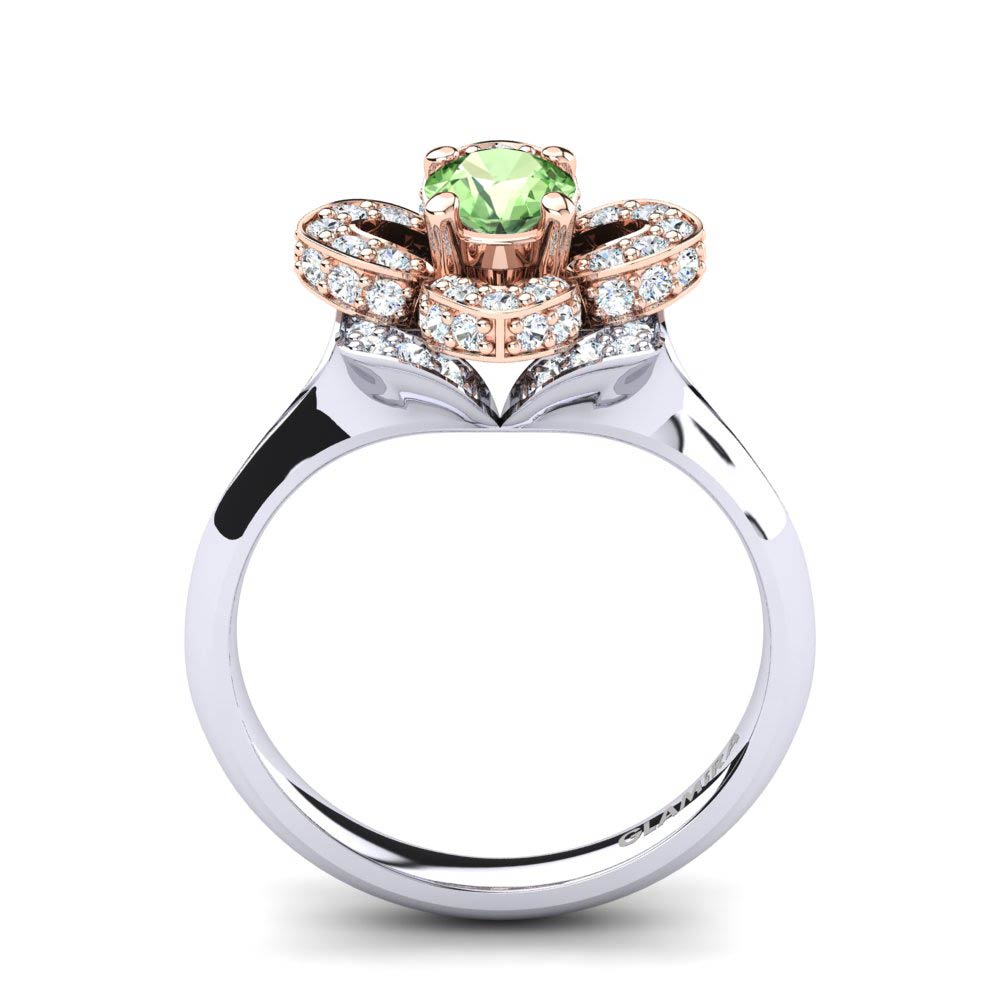 Amatista verde Anillo de compromiso Floret