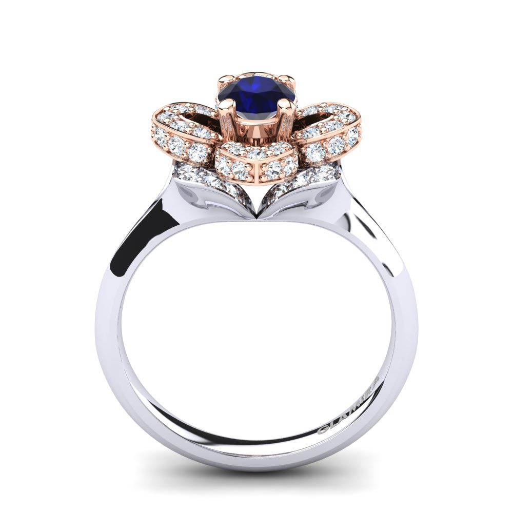 Zafiro Anillo de compromiso Floret