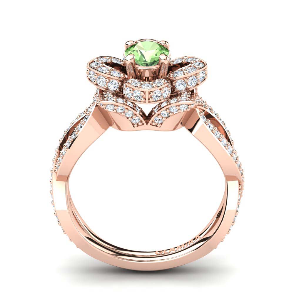 Amatista verde Anillo de compromiso Blossom