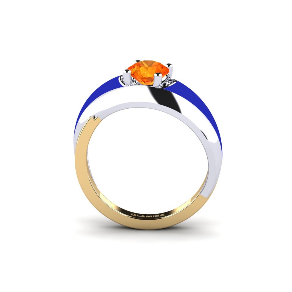 Saphir orange Bague Foldent