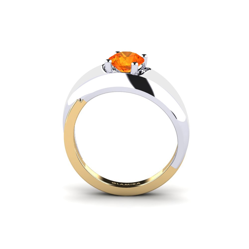 Orangefarbener Saphir Ring Foldent