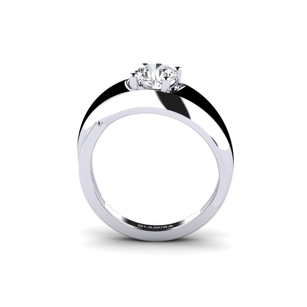White Silver White Zircon Ring Foldent