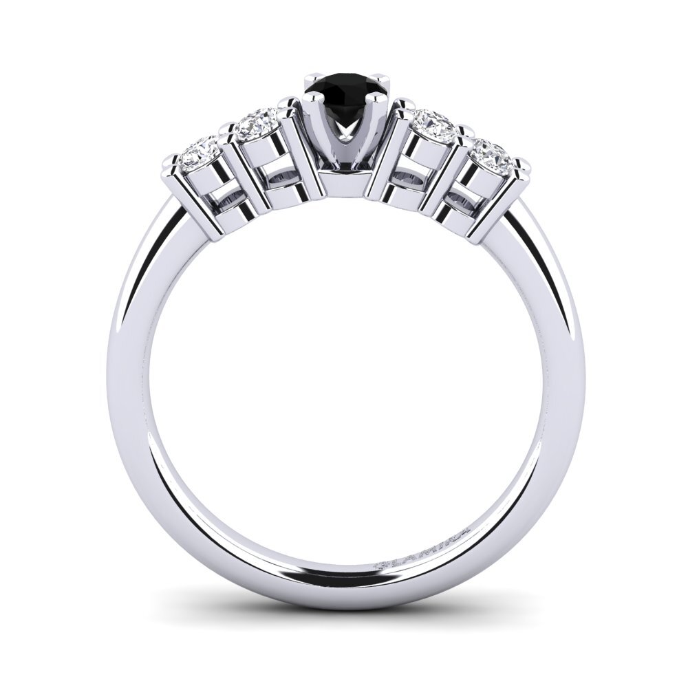 Black Onyx Engagement Ring Fonda 0.16 crt
