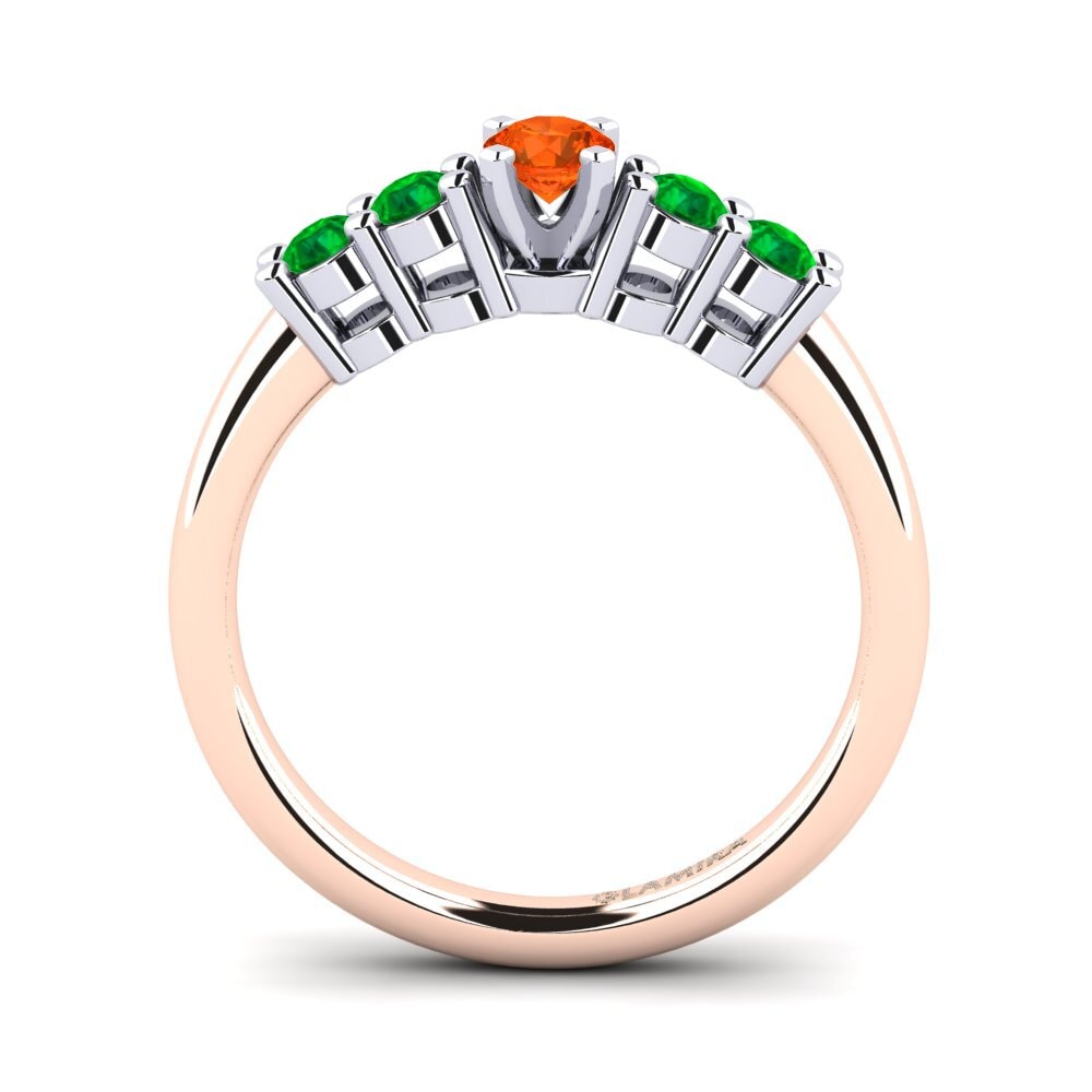 14ct Rose / White Gold Fire-Opal Engagement Ring Fonda 0.16 crt