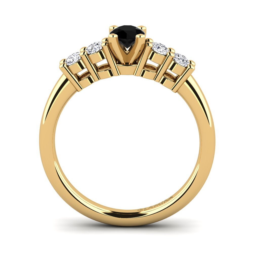 Black Onyx Engagement Ring Fonda