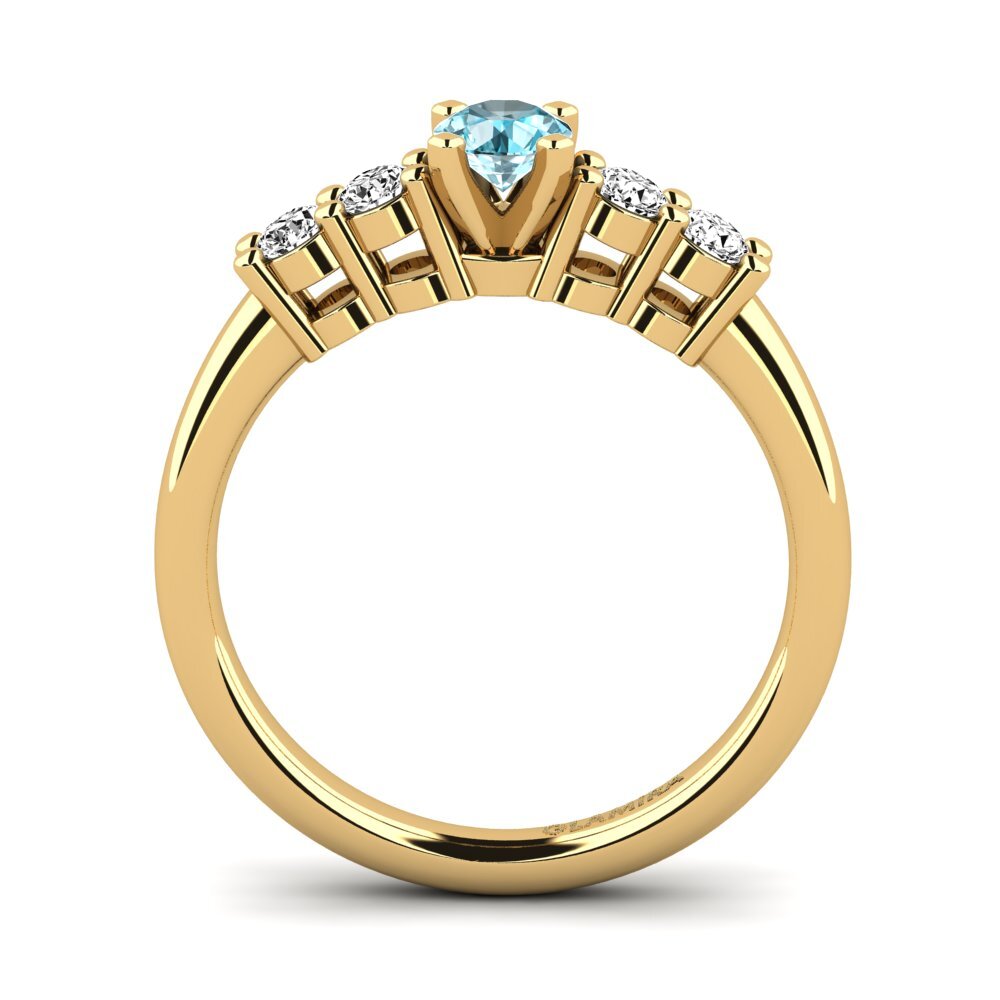 Blue Zircon Engagement Ring Fonda