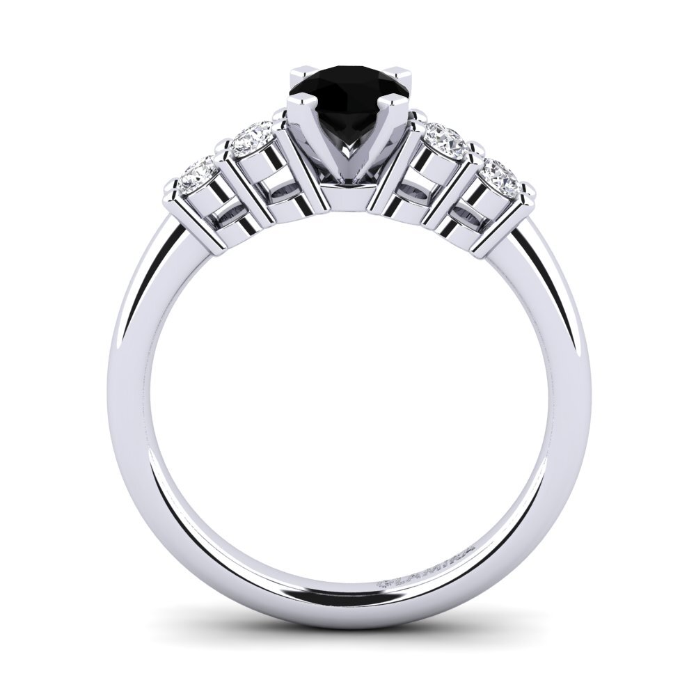Black Onyx Engagement Ring Fonda 0.5 crt