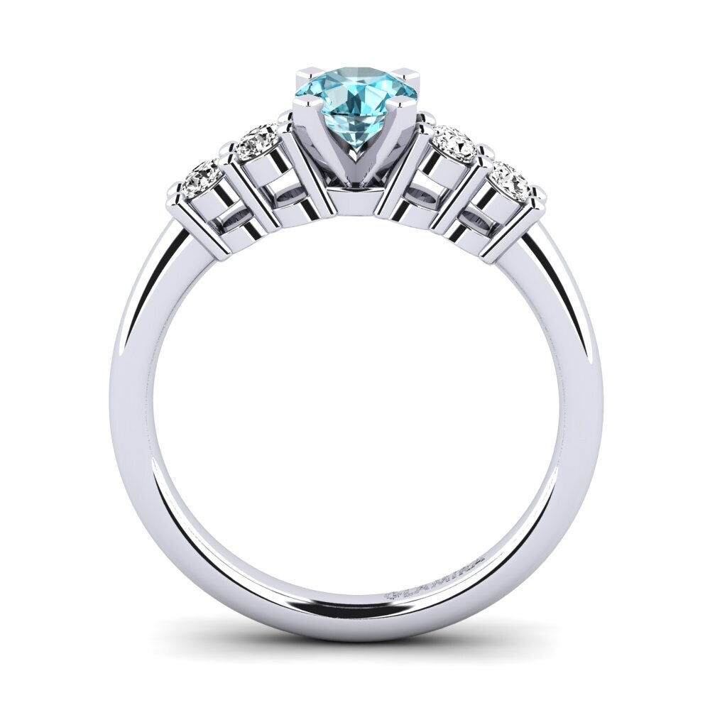 Blue Zircon Engagement Ring Fonda 0.5 crt