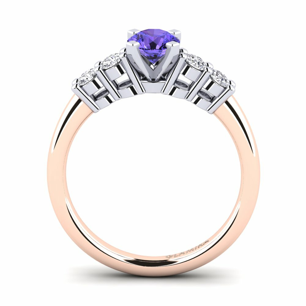 18k Rose & White Gold Tanzanite Engagement Ring Fonda 0.5 crt