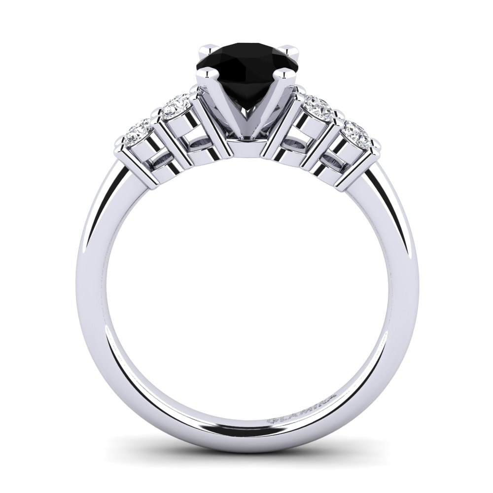 Black Onyx Engagement Ring Fonda 0.8 crt