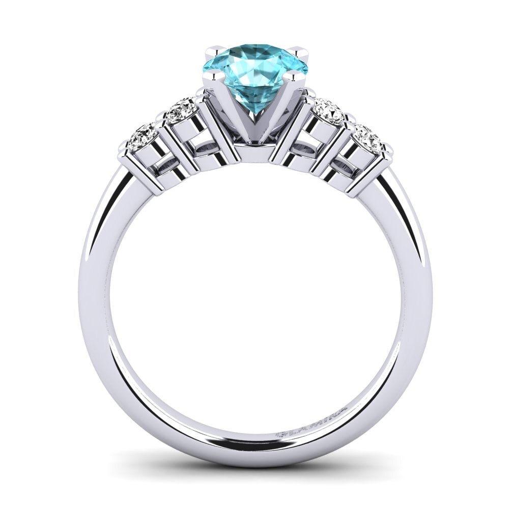 Blue Zircon Engagement Ring Fonda 0.8 crt