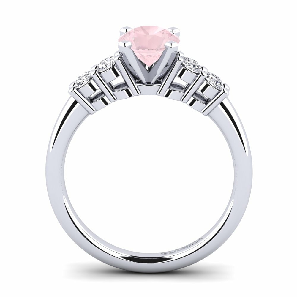 Quartz Rose Bague de fiançailles Fonda 0.8 crt