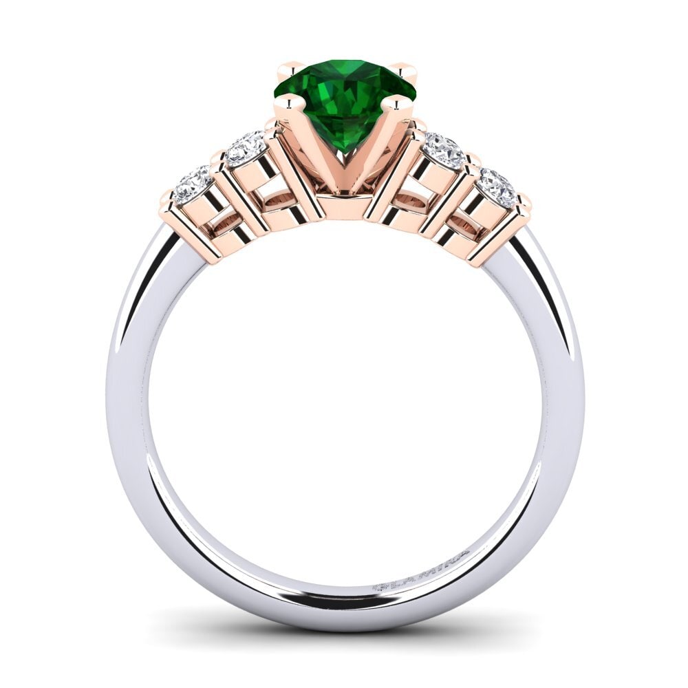 14ct White & Rose Gold Tsavorite Engagement Ring Fonda 0.8 crt