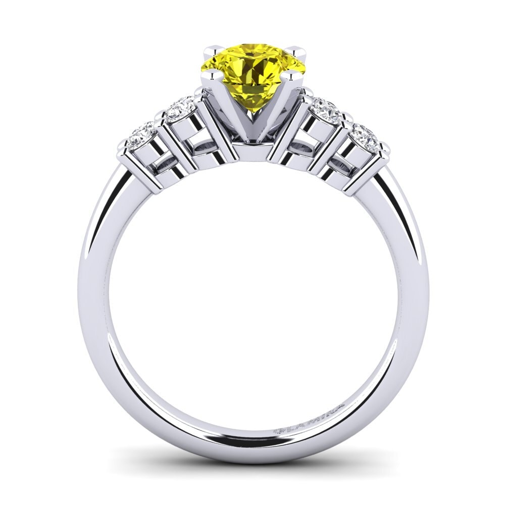 Diamante Amarillo Anillo de compromiso Fonda 0.8 crt