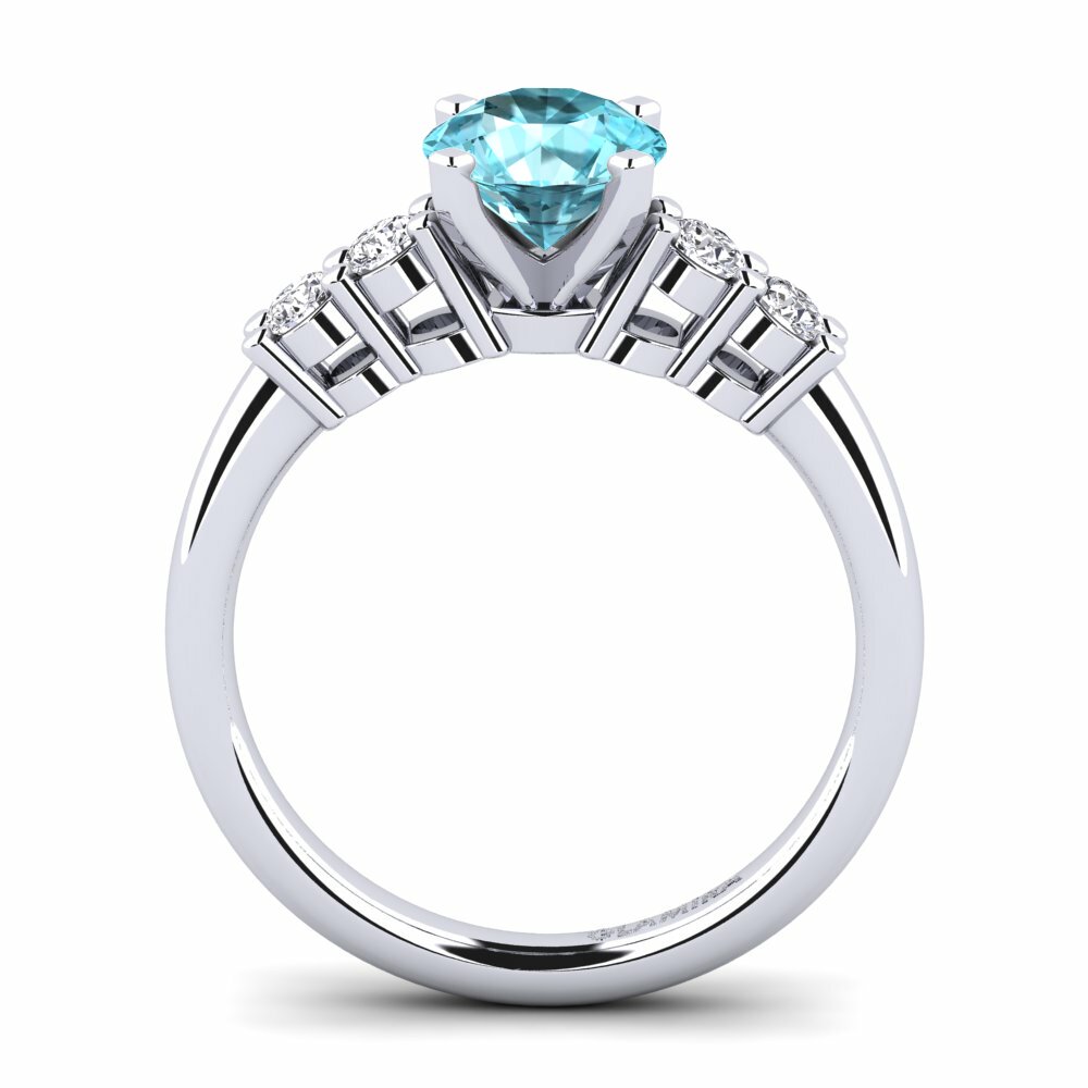 Blue Zircon Engagement Ring Fonda 1.0 crt