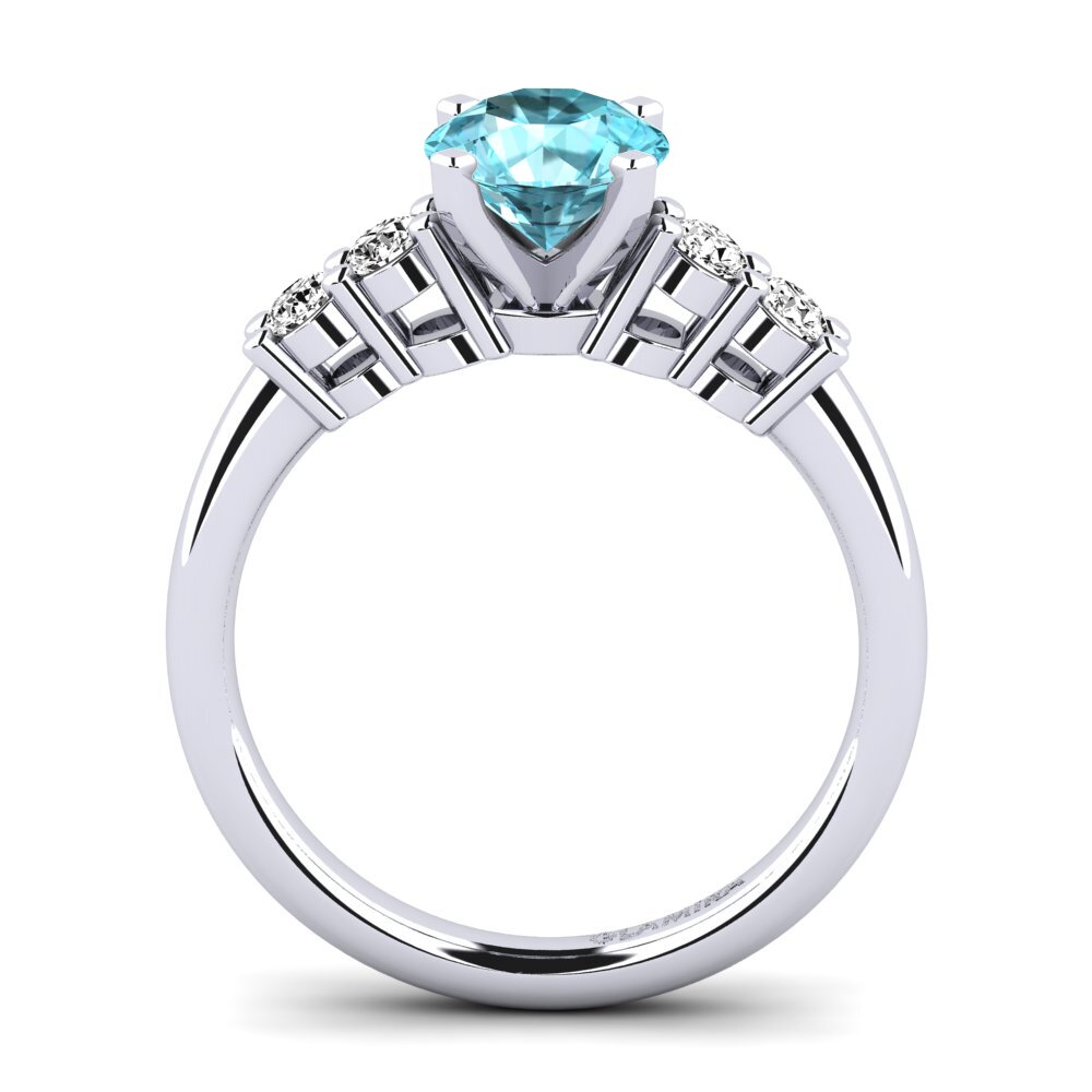 Blue Zircon Engagement Ring Fonda 1.0 crt
