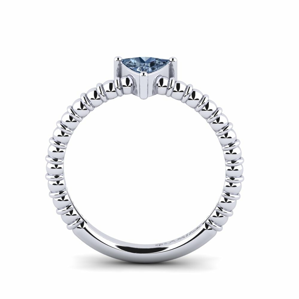 Trillion Diamant Bleu Bague de fiançailles Foolery