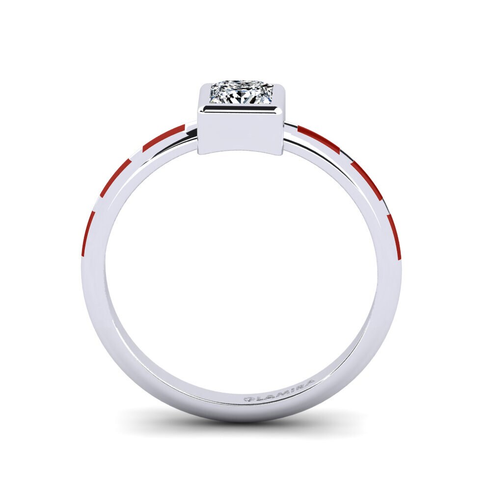 Argent Blanc Bague de fiançailles Forcomiced