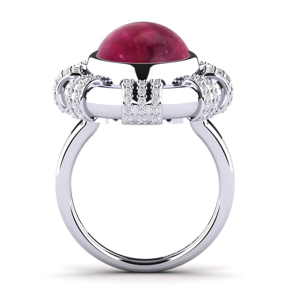950 Platinum Cabochon Ruby Ring Forenza