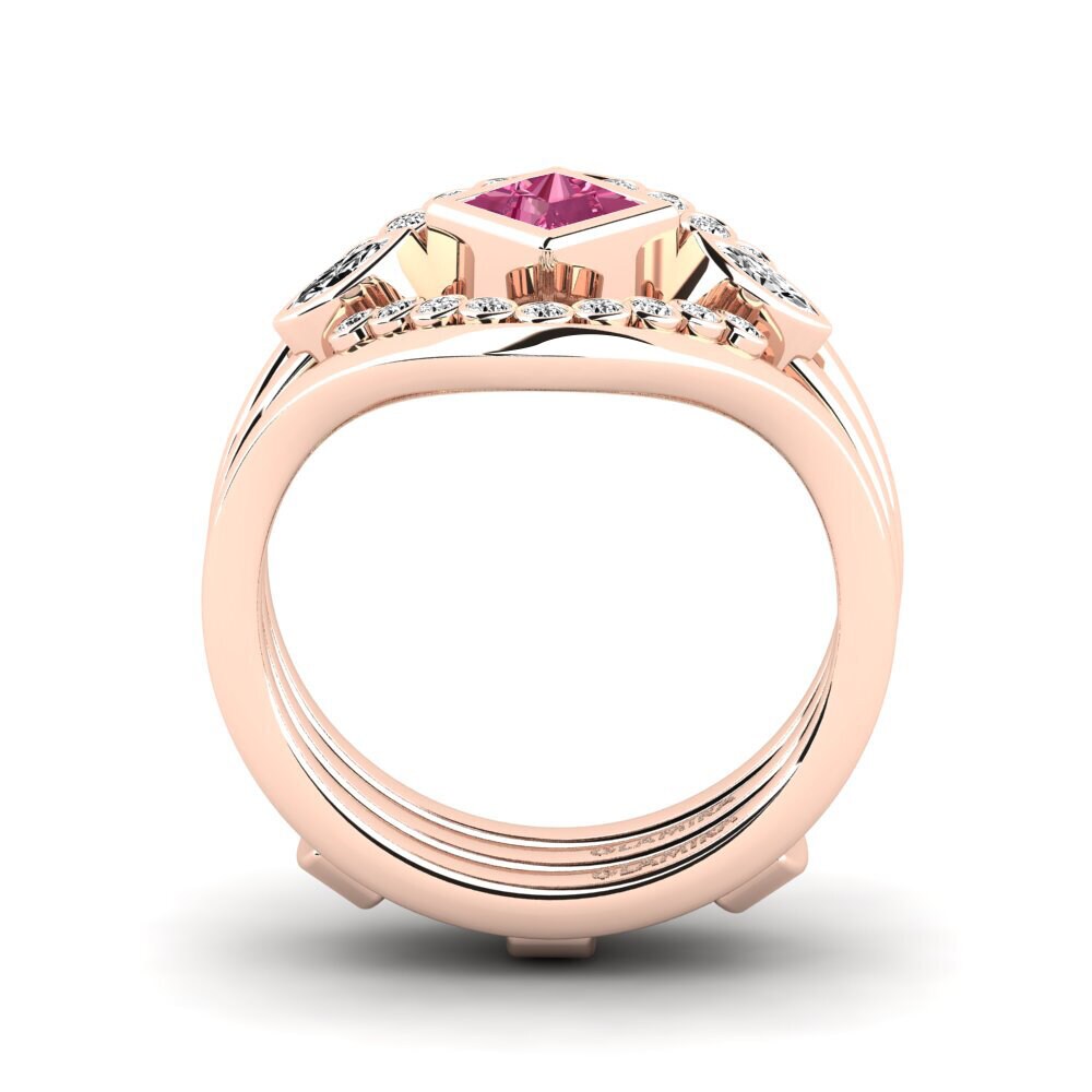 Turmalina rosa Anillo Forphe SET