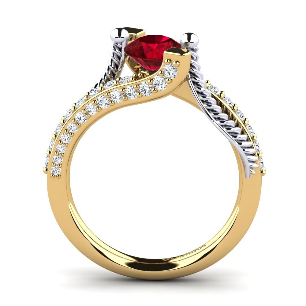 Red Zirconia Engagement Ring Fraga