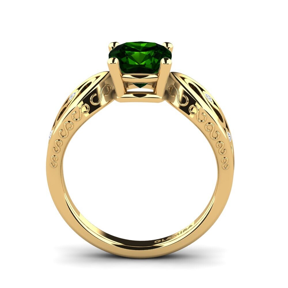 Green Tourmaline Engagement Ring Fresa