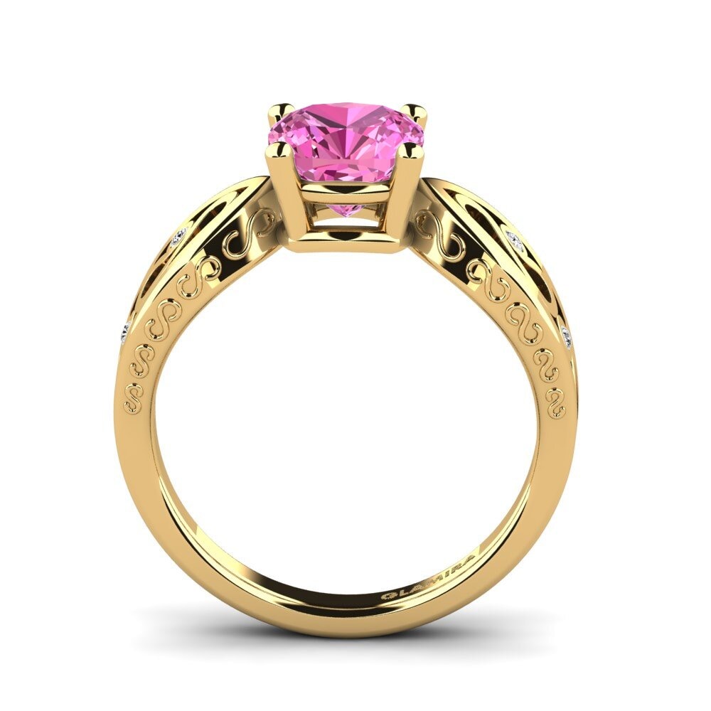 Topacio Rosa Anillo de compromiso Fresa