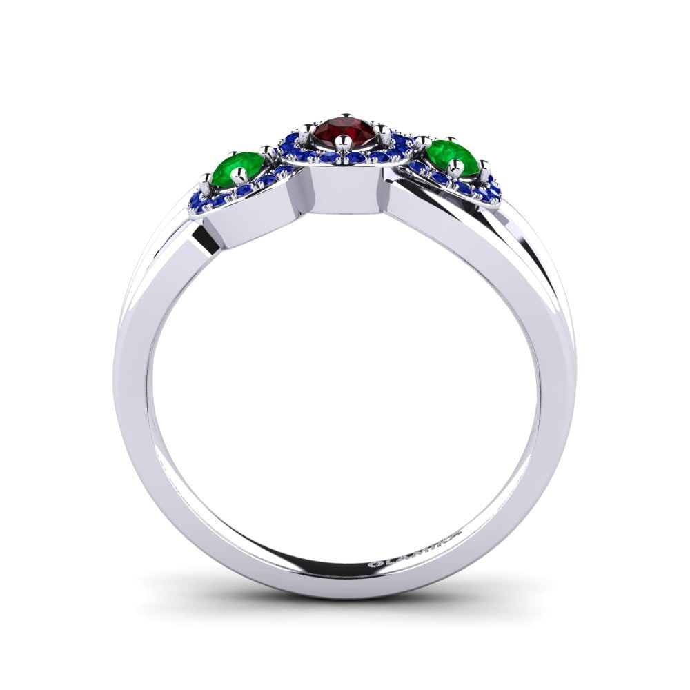 9ct White Gold Garnet Ring Frida