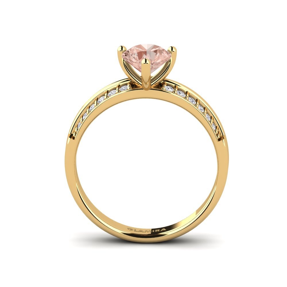 14ct Yellow Gold Morganite Engagement Ring Froid