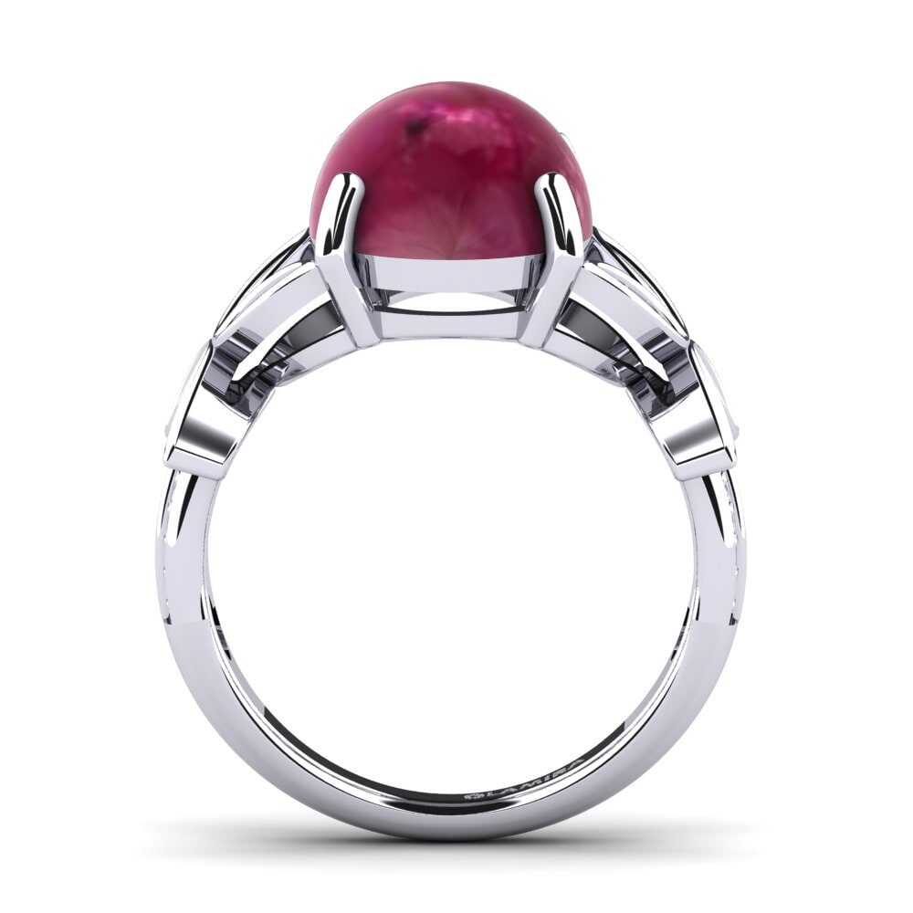 950 Platinum Cabochon Ruby Ring Froncena