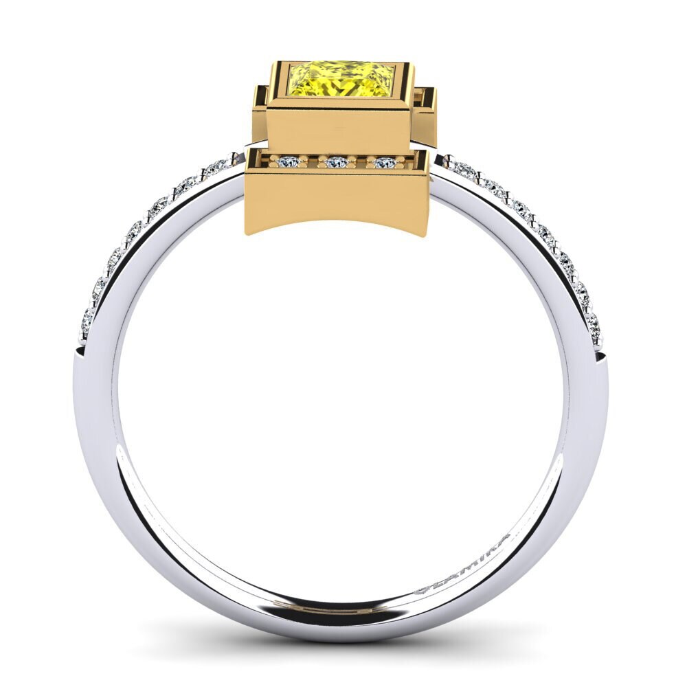 Princess Yellow Diamond Engagement Ring Fuego