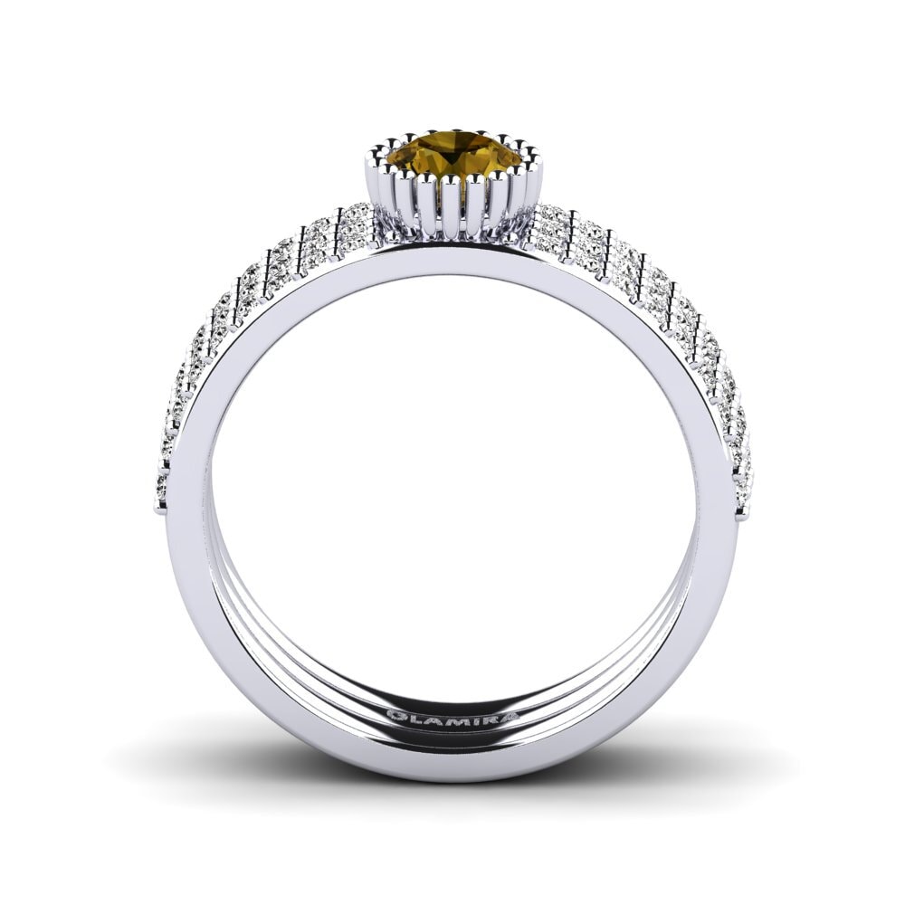 Circón Marrón Anillo de compromiso Fuhtol