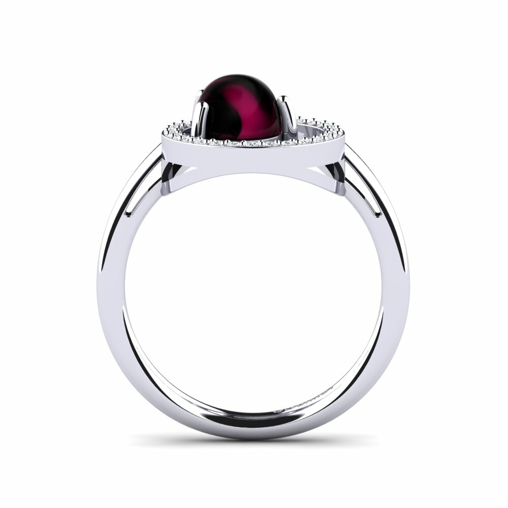 Grenat de Rhodolite Cabochon Bague Fulvia