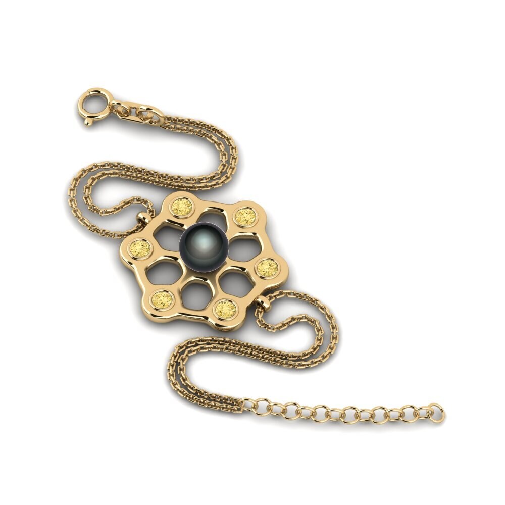 14ct Yellow Gold Yellow Diamond Women's Bracelet Fumuncl