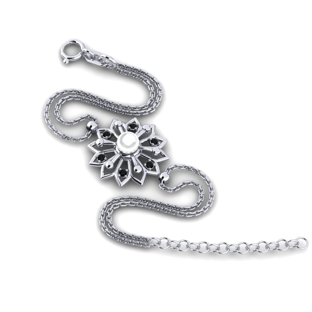 950 Platinum Black Diamond Women's Bracelet Furrijona