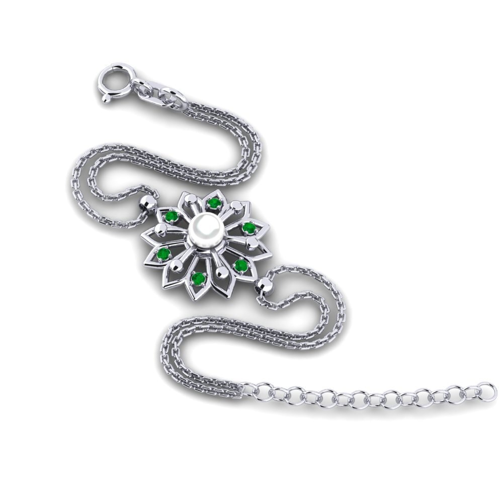 950 Platinum Emerald Women's Bracelet Furrijona