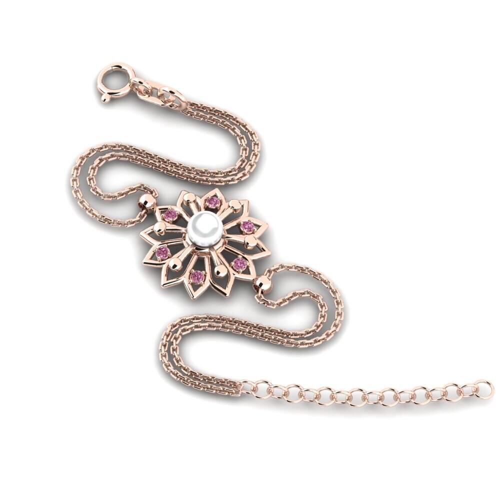Rotgold 585 Rhodolit-Granat Damen armband Furrijona