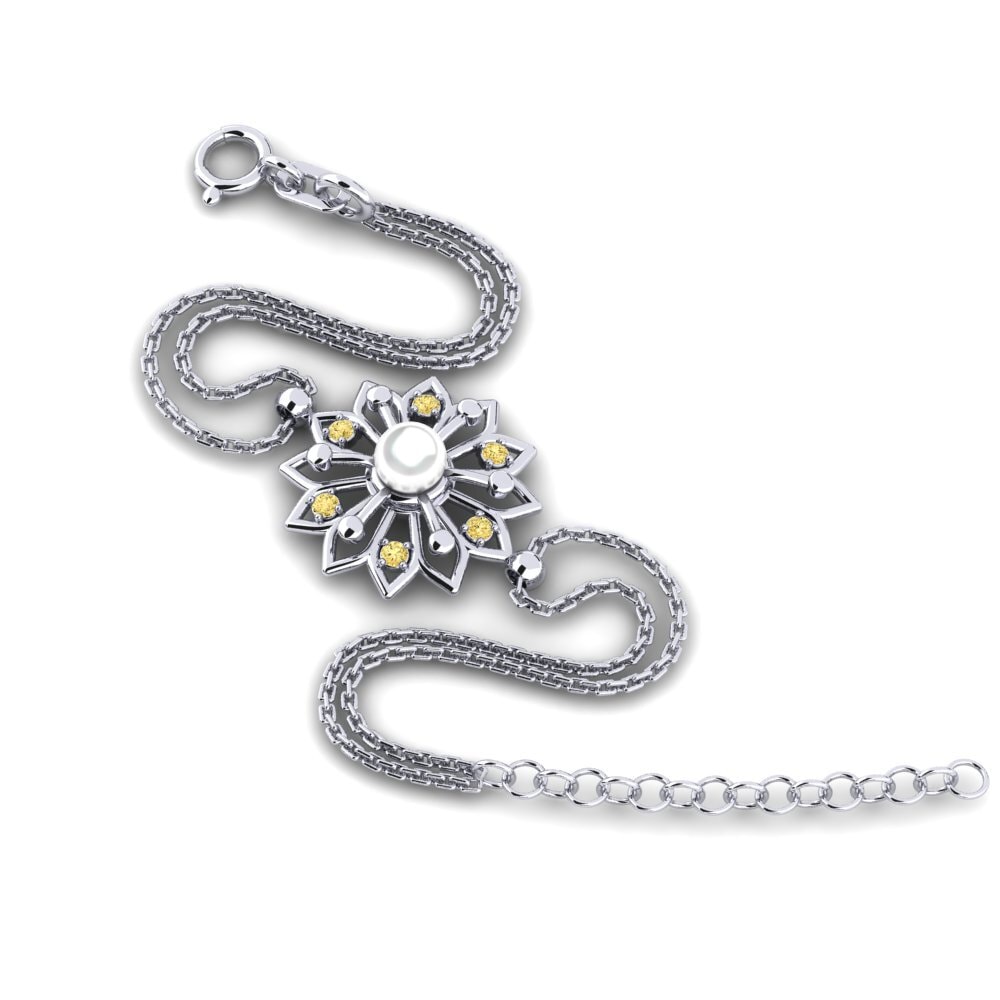 950 Platinum Yellow Diamond Women's Bracelet Furrijona