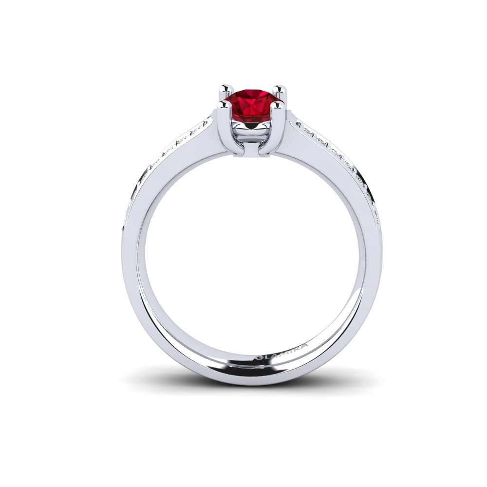 Red Zirconia Engagement Ring Ruby