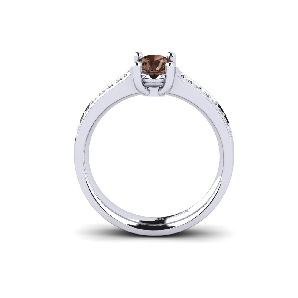 Smoky Quartz Engagement Ring Ruby
