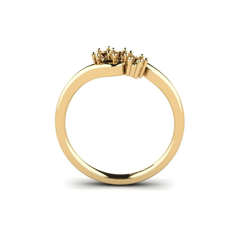 14ct Yellow Gold Brown Diamond Engagement Ring Ivy