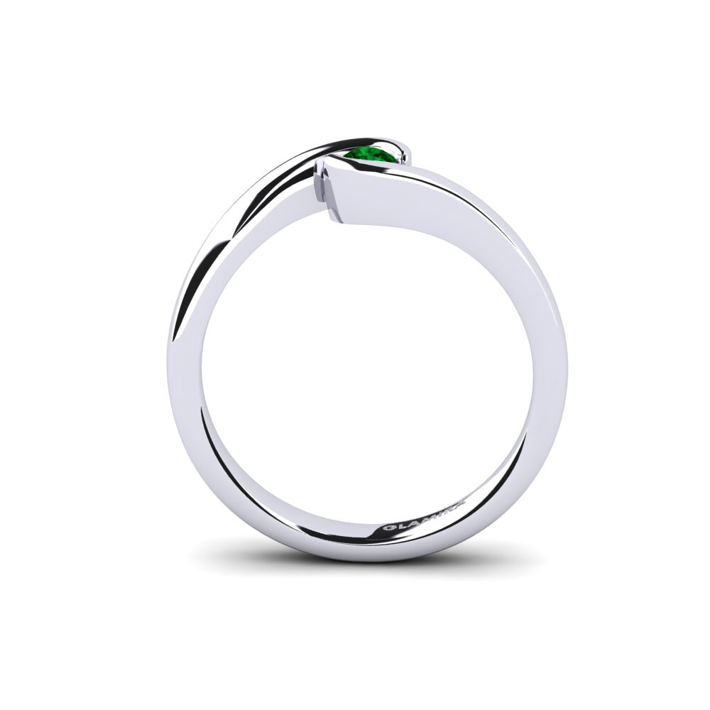 Green Zirconia Engagement Ring Bridal Luxuy 0.1crt